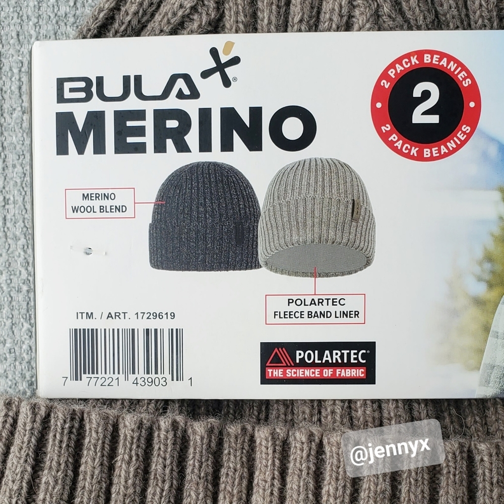 NEW Bula 2 Pack Merino Wool Beanies - Picture 6 of 8
